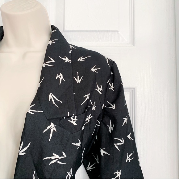Vintage Black White Print Blazer - Picture 5 of 7